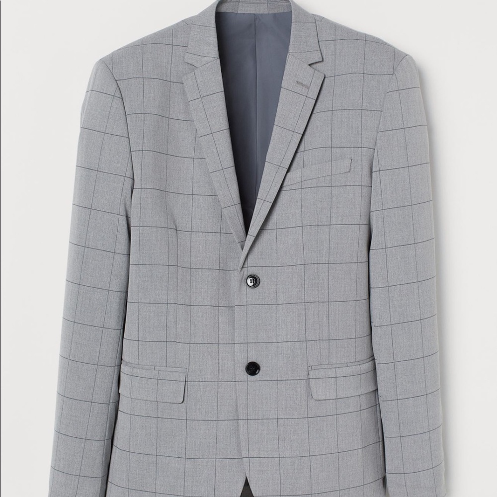 NWT H&M Slim Fit Blazer & Pants Size 38R-32W Grey